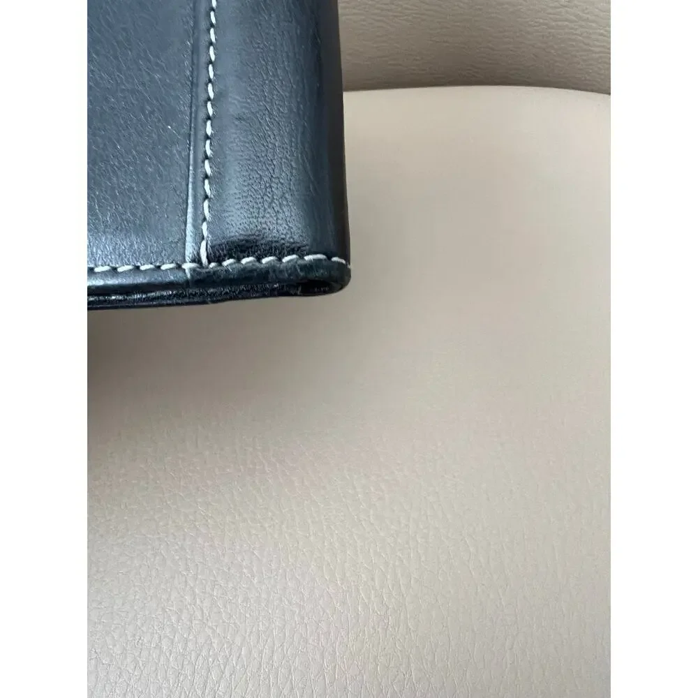 VTG Coach Wallet Picture ID Leather Credit Card Case Frame Travel Black